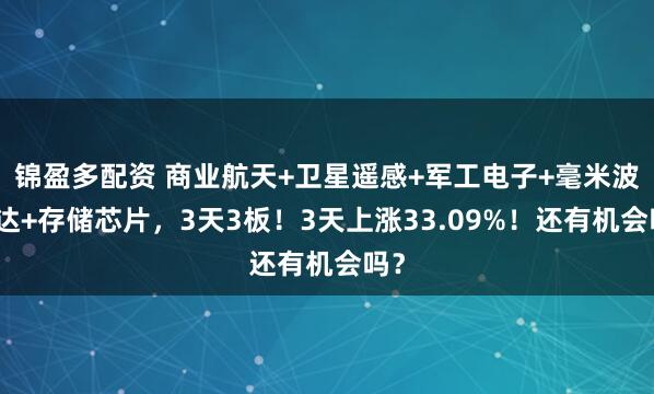 锦盈多配资 商业航天+卫星遥感+军工电子+毫米波雷达+存储芯片,3天3板!3天上涨33.09%!还有机会吗?